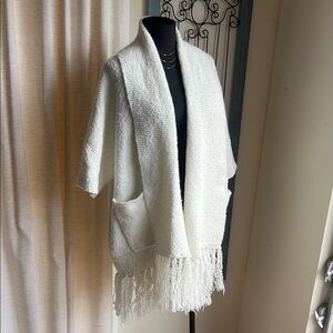 Banana Republic Cream Fringe Cardigan